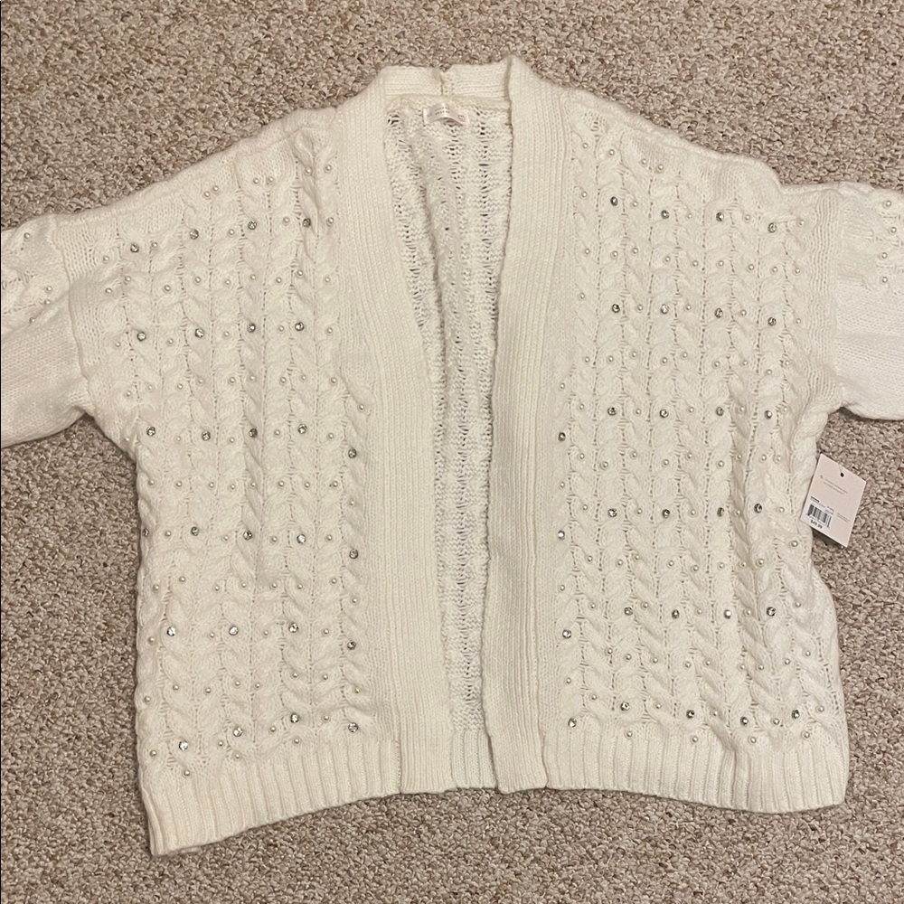 LC Lauren Conrad Beaded Cable Knit Sweater